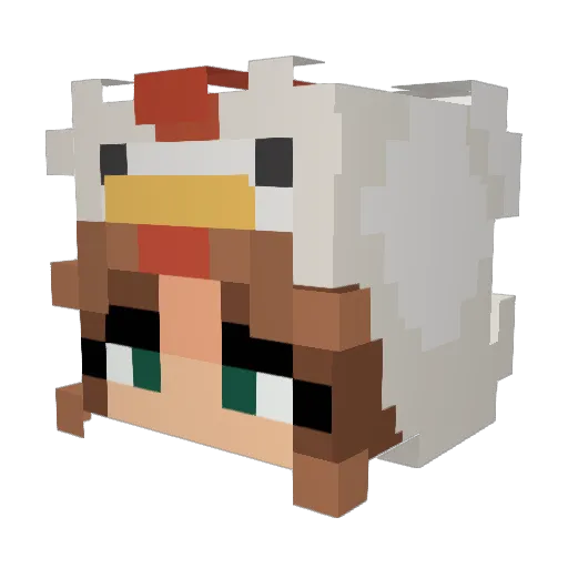 Sinablue6 Minecraft avatar head, 3D render