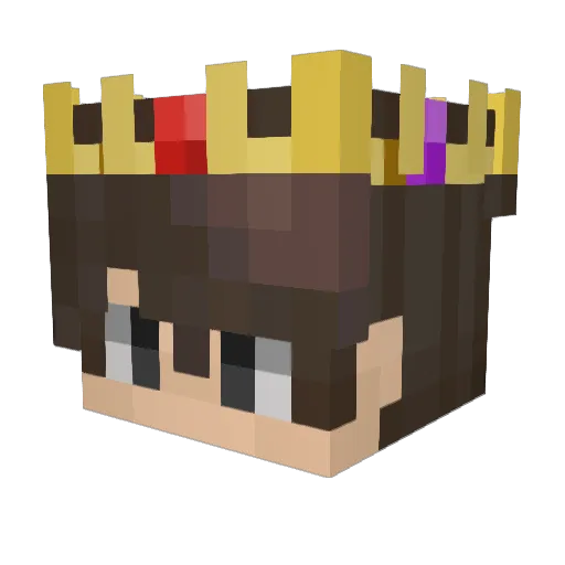 Sinacter Minecraft avatar head, 3D render