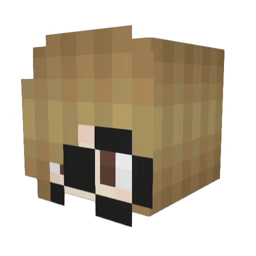 Sincerelyandi Minecraft avatar head, 3D render