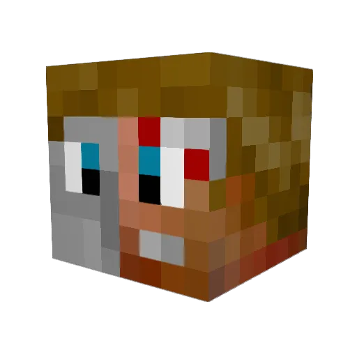 SinderBlok Minecraft avatar head, 3D render