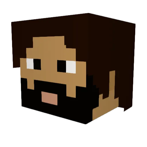 Sindru Minecraft avatar head, 3D render