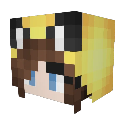 Sineli Minecraft avatar head, 3D render