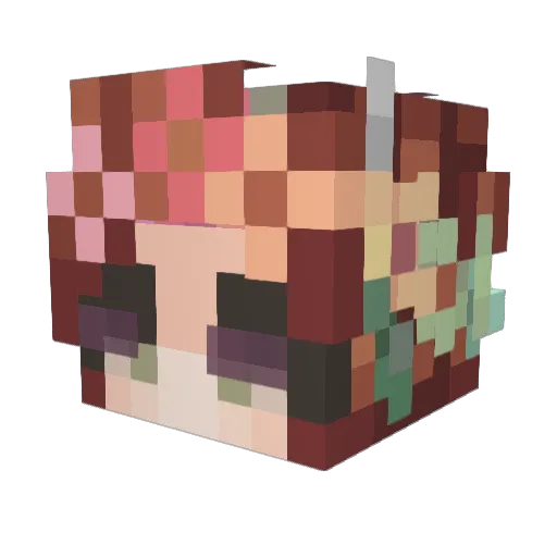 SinfulMuse Minecraft avatar head, 3D render