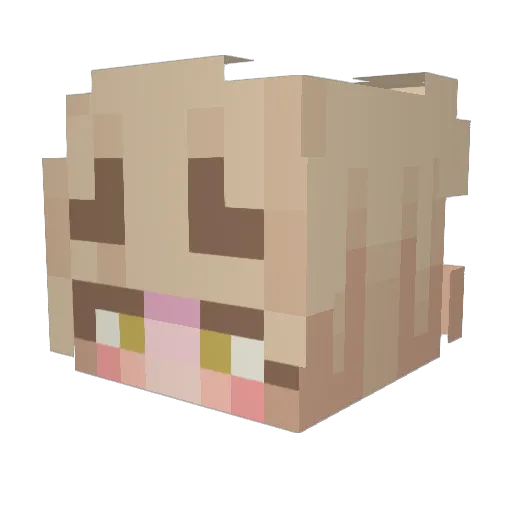 SinfulYandere Minecraft avatar head, 3D render