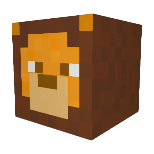 Singamini Minecraft avatar head, 3D render