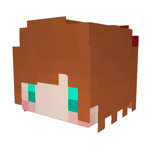 Singerlira Minecraft avatar head, 3D render