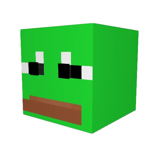 Singingfrogs Minecraft avatar head, 3D render