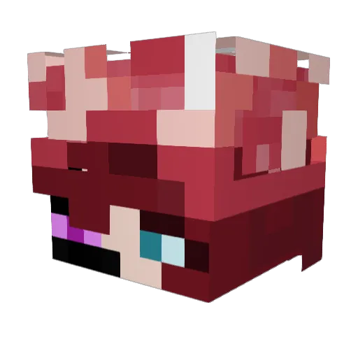 Single_Pale_Rose Minecraft avatar head, 3D render