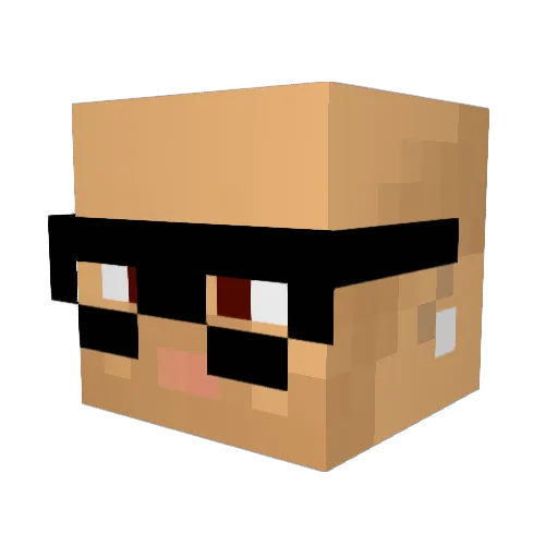 SinisterEye Minecraft avatar head, 3D render