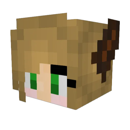 Sinjki Minecraft avatar head, 3D render