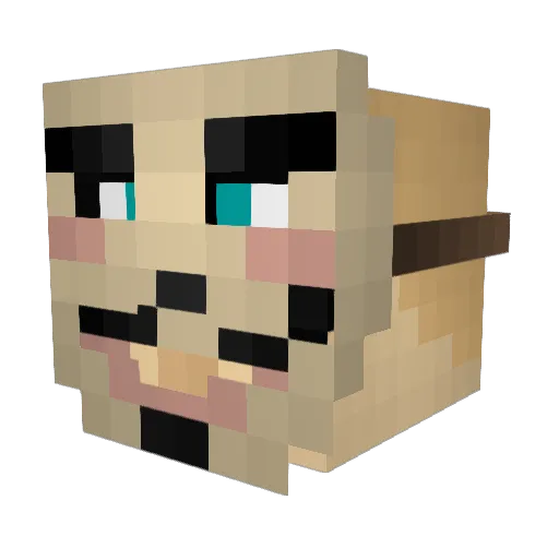 Sinqsaur Minecraft avatar head, 3D render