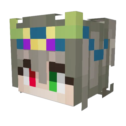 Sinsaw Minecraft avatar head, 3D render