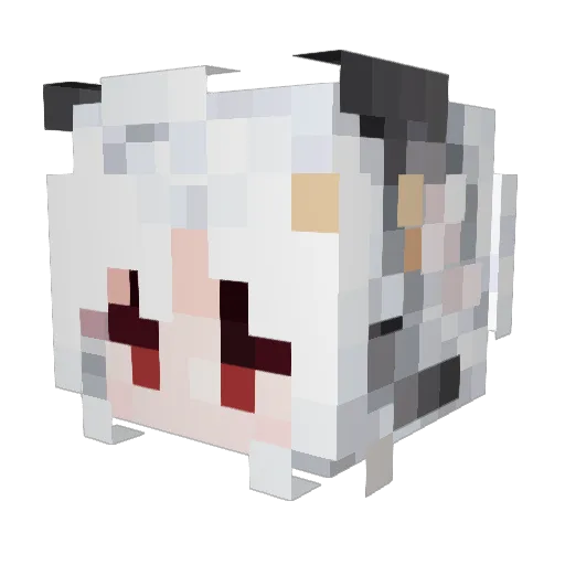 Sinssed Minecraft avatar head, 3D render