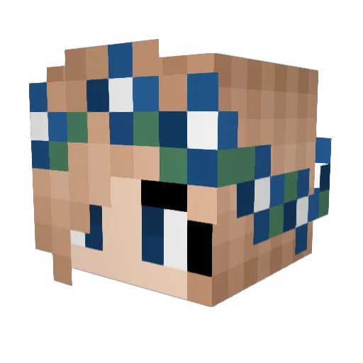 Sinthain Minecraft avatar head, 3D render