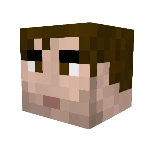 Sinuce Minecraft avatar head, 3D render