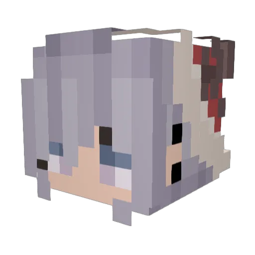 Sinuki Minecraft avatar head, 3D render