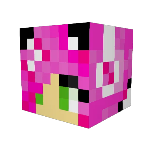 SipPip Minecraft avatar head, 3D render