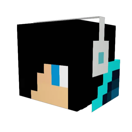 SiphDragon Minecraft avatar head, 3D render