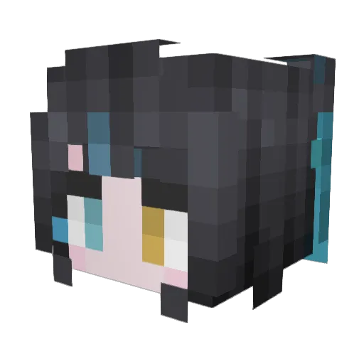 Siphone Minecraft avatar head, 3D render