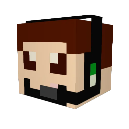 Sipuff Minecraft avatar head, 3D render
