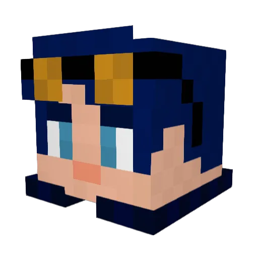 SirBluvus Minecraft avatar head, 3D render