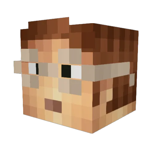 SirBrussel Minecraft avatar head, 3D render