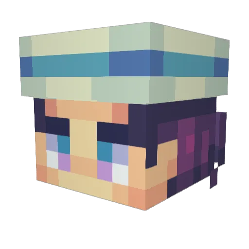 SirBub Minecraft avatar head, 3D render