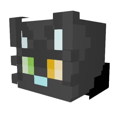 SirCatLove Minecraft avatar head, 3D render