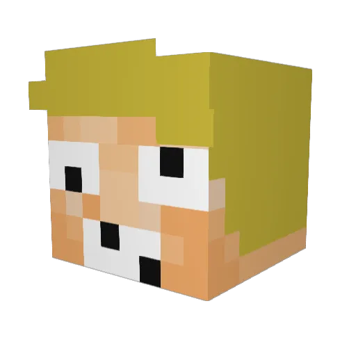 SirCubecrafter Minecraft avatar head, 3D render