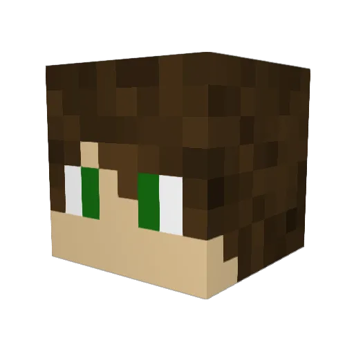 SirDouchy Minecraft avatar head, 3D render