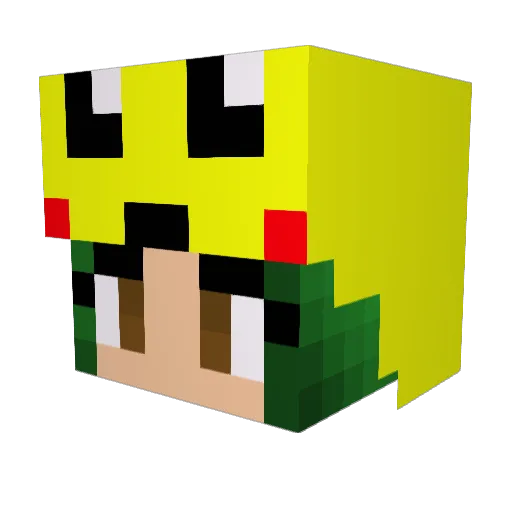 SirFoxalot Minecraft avatar head, 3D render