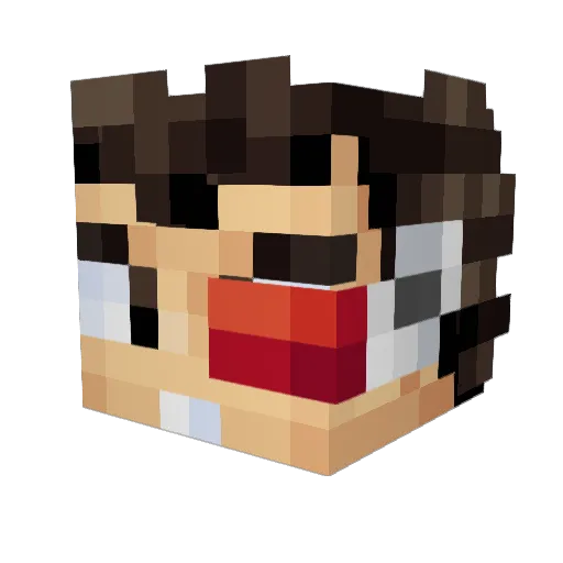 SirHarreh Minecraft avatar head, 3D render