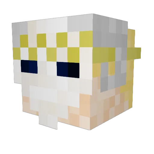 SirHelp Minecraft avatar head, 3D render