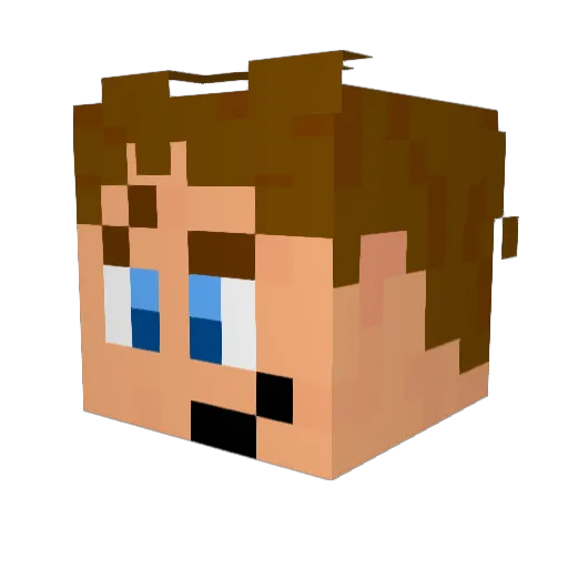 SirJeffCraftALot Minecraft avatar head, 3D render