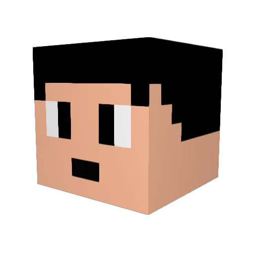 SirKazuo Minecraft avatar head, 3D render