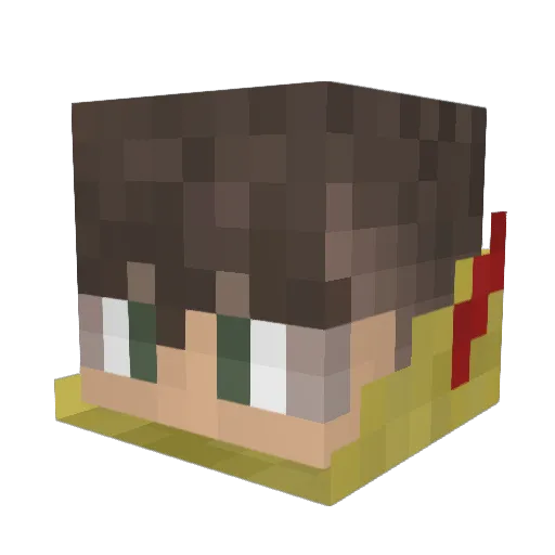 SirManYellow Minecraft avatar head, 3D render