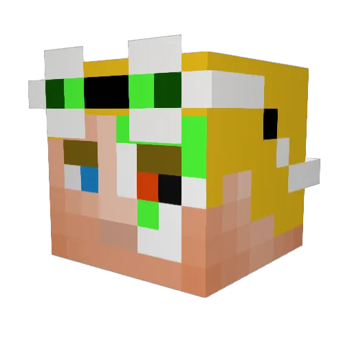 SirMoft Minecraft avatar head, 3D render