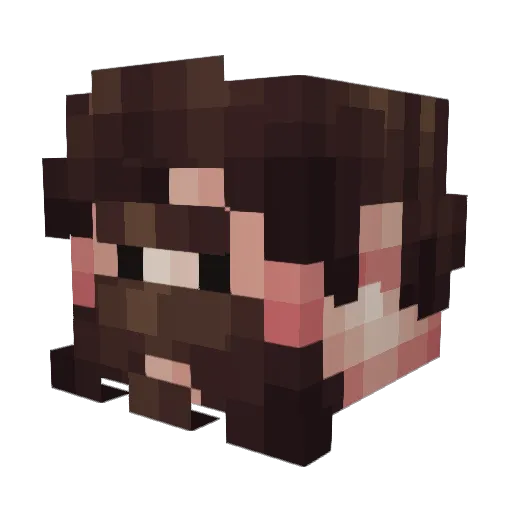 SirMoustik Minecraft avatar head, 3D render