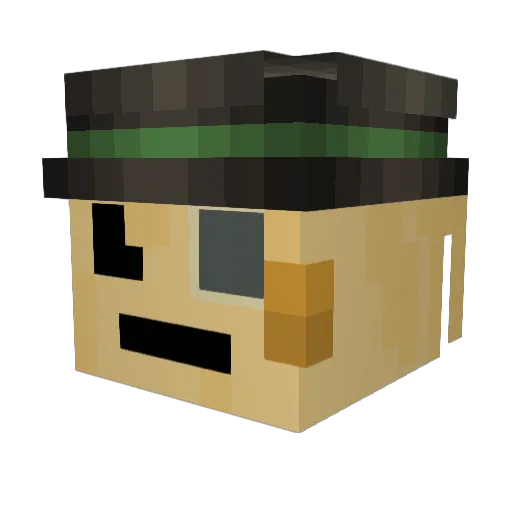 SirNoodleton Minecraft avatar head, 3D render