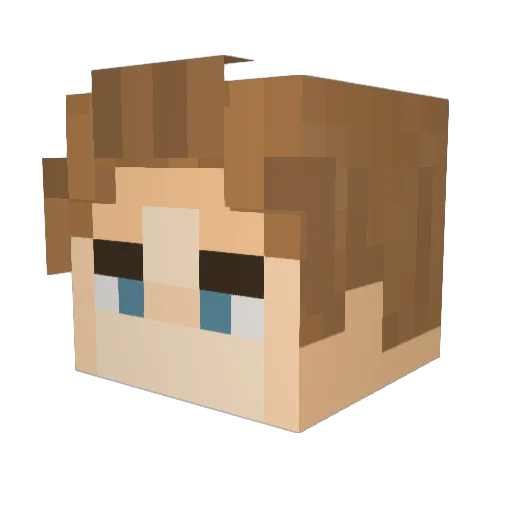 SirPapi Minecraft avatar head, 3D render