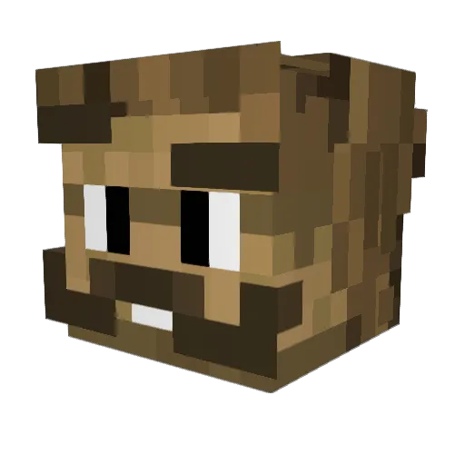 SirPlank Minecraft avatar head, 3D render