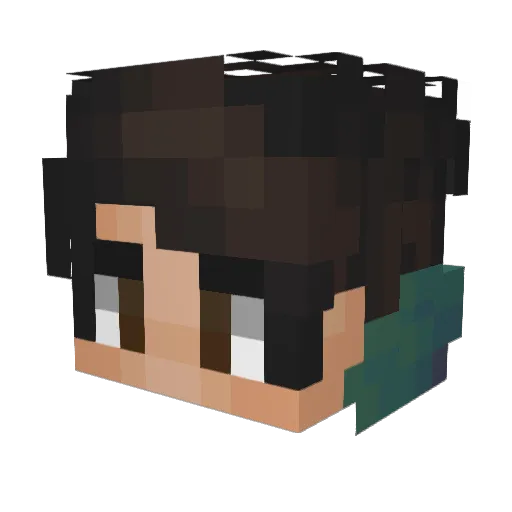 SirPorg Minecraft avatar head, 3D render