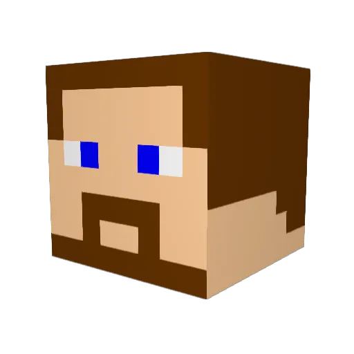 SirRedDog Minecraft avatar head, 3D render