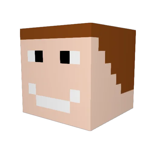 SirTorky Minecraft avatar head, 3D render