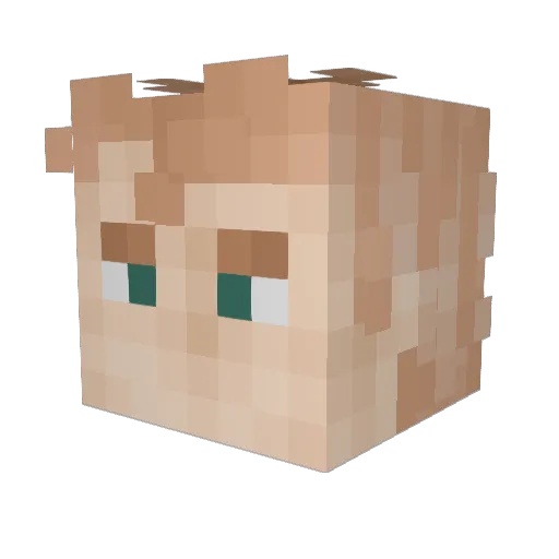 SirVotka Minecraft avatar head, 3D render