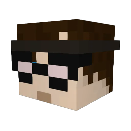 SirWhyte Minecraft avatar head, 3D render