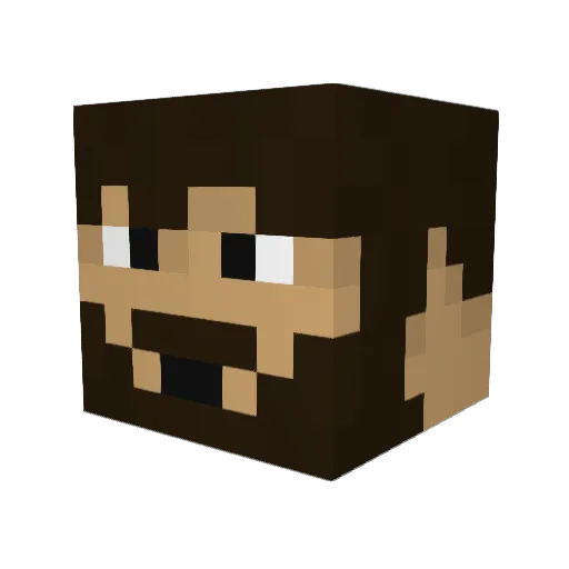 SirWulff Minecraft avatar head, 3D render