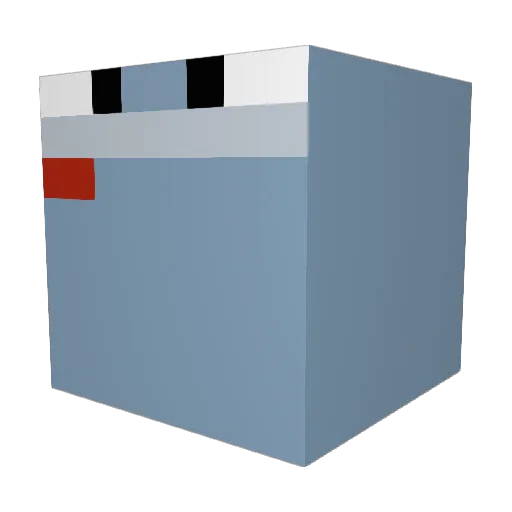 Sir_Purin Minecraft avatar head, 3D render
