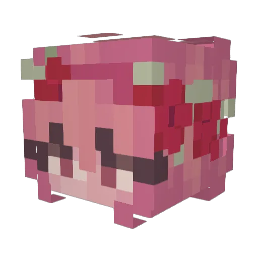 Sirellica Minecraft avatar head, 3D render