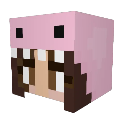 Siririri Minecraft avatar head, 3D render